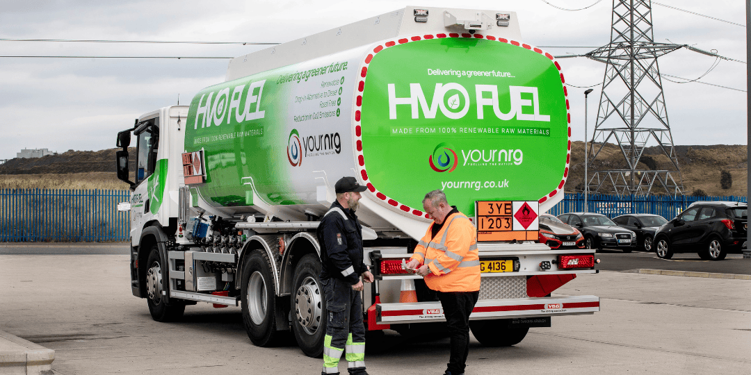 Two Men in front of Your NRG HVO Fuel Tanker