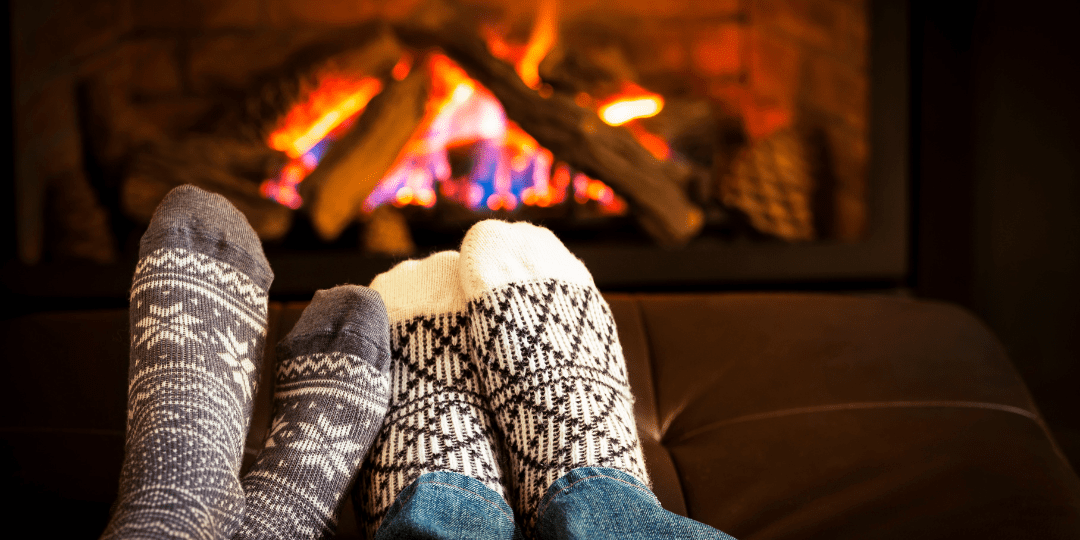 Feet in front of an Open Fire