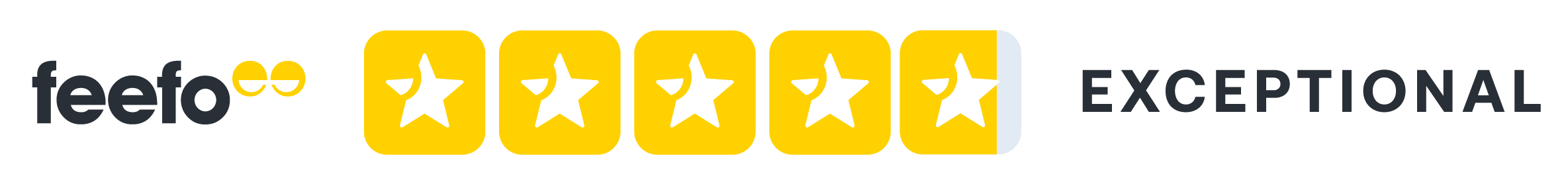 Feefo 4.5 stars Exceptional