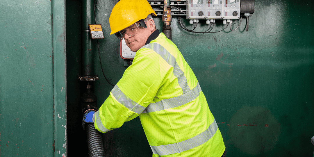 Man in Hi Vis with Pump